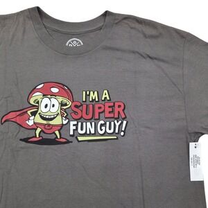 NWT DOM Super Fun Guy Graphic T-Shirt Dad Pun Crew Neck Short Sleeve Mens Large